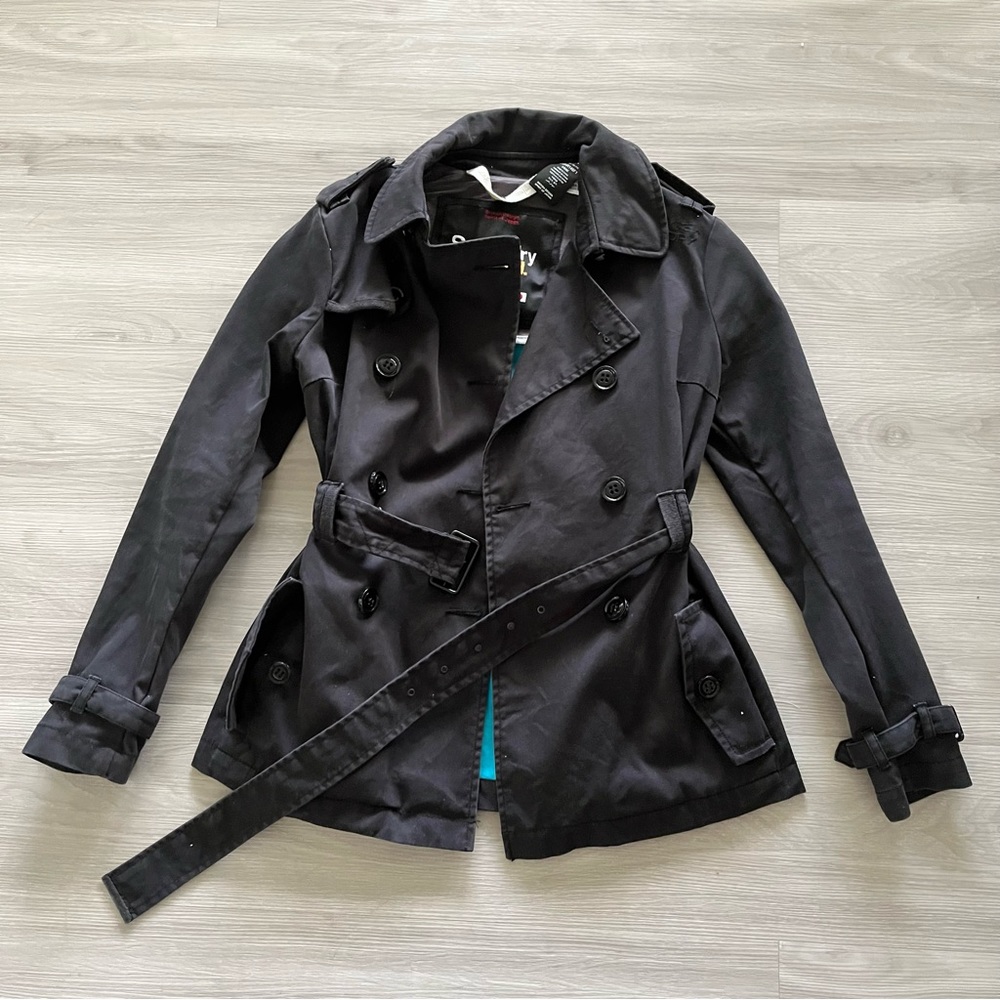 Superdry Women's Belted Trench Coat with removable hood  Size: S